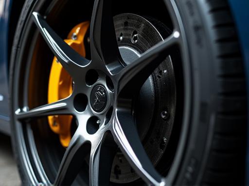 Detailed car wheel and tire
